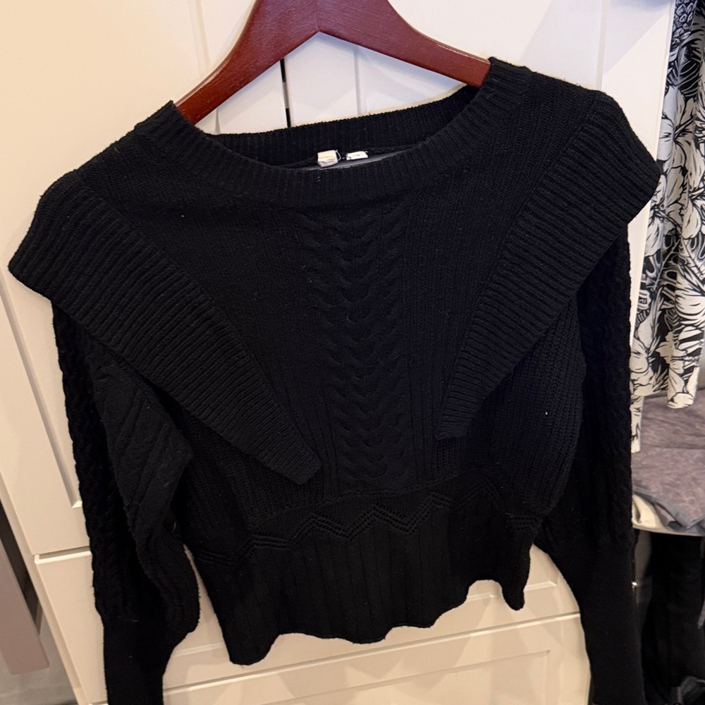 Elan Black Knit Sweater with detail